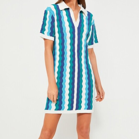 Tuckernuck Dresses & Skirts - NWT Tuckernuck Hyacinth House Aqua Wavy Sammie Mini Dress Size Small